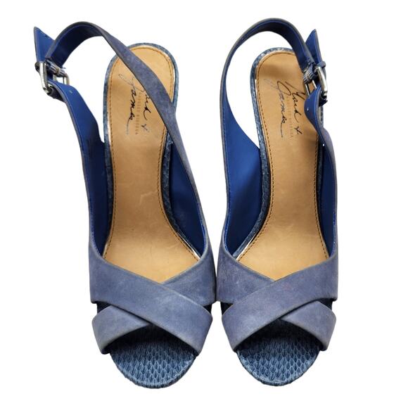 Badgley Mischka Platform Open Toe Stiletto Slingback Shoe 9.5 - Picture 8 of 8